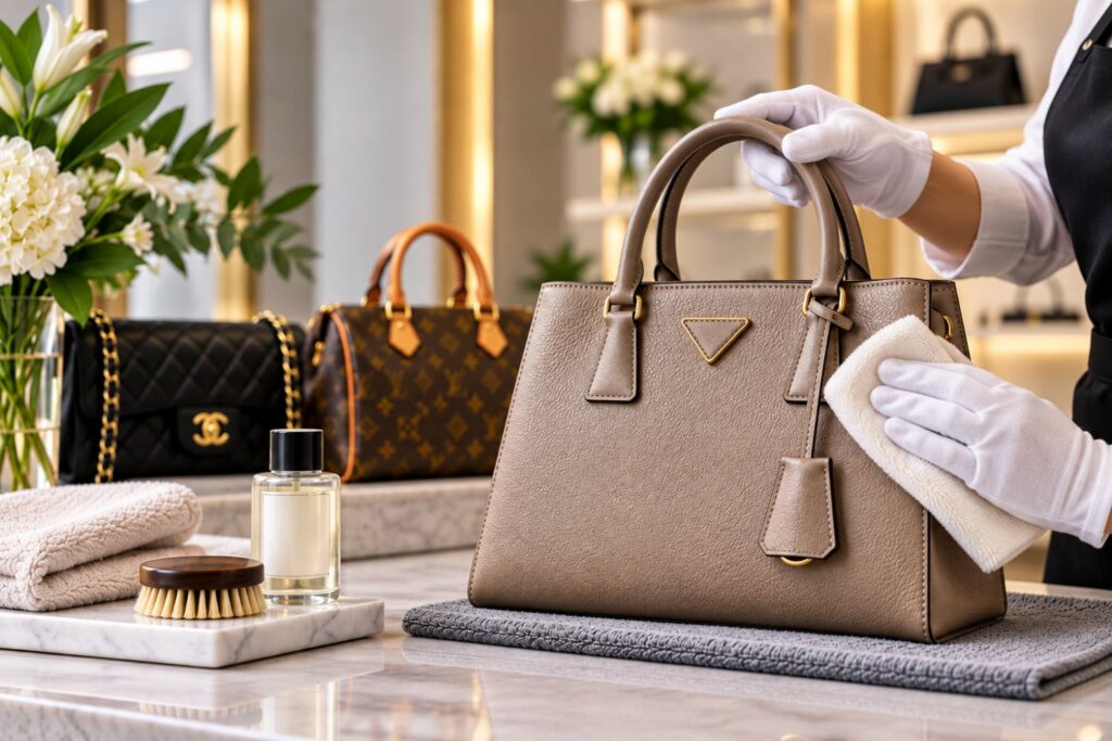 professional bag cleaning service for luxury handbags